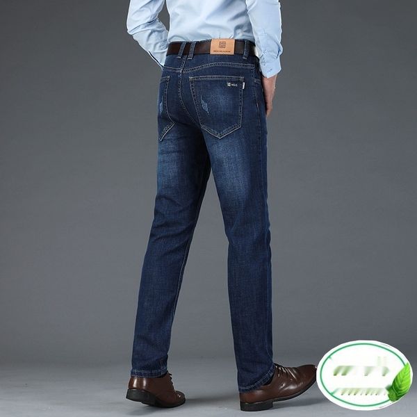 

ohfzi 2020 four new men's slim fit and jeans pants straight jeans men's casual fashion middle-aged business trendy small bwrka, Blue