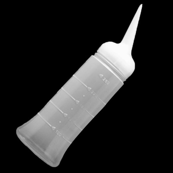 

260ml translucent plastic bottle multi-functional hairdressing tool applicator supplies salon hair color perm care