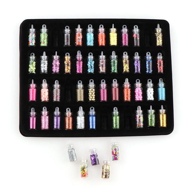 

24 bottle uv resin mix powder strip beads clay polymer fruit nail alloy modeling epoxy mold diy filling for diy jewelry wmtiys bdesybag, Black