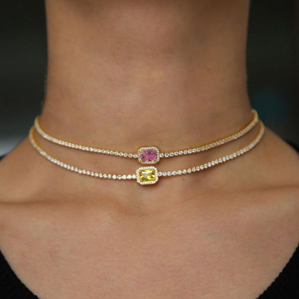 

trendy square crystal clavicle chain gold necklace exquisite lady dance party jewelry accessories female necklace, Golden;silver