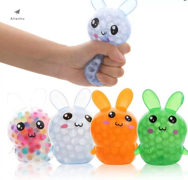 DHL Fidget Toys Sensory Easter Cute Rabbit Vent Ball Spremere Toy Decompression press ball elasticità Anti Stress Educational Bambini Adulti Su