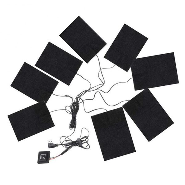 

8 в 1 usb с электрическим подогревом куртка грелку 3 передач регулируемая diy утепленной одежды carbon fiber одежда pad dropshipping, Gray;blue