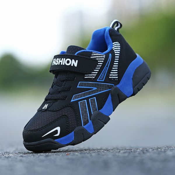 

boys new autumn winter children's casual sneakers running student shoes breathable boy tennis sports leather shoe kids, Black;red