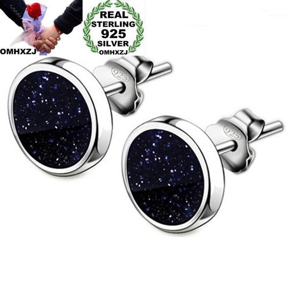 

stud omhxzj wholesale european fashion woman man party wedding gift geometric black zircon 925 sterling silver earrings ea101, Golden;silver