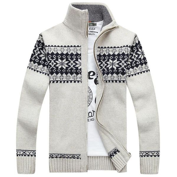 

2020 new sweater men jacket wool pattern of snowflake cardigan men masculine winter coats clothes pull homme, White;black