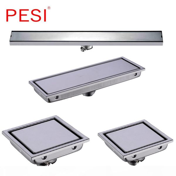 

304 stainless steel 60 30 15 11cm linear anti-odor long floor drain bathroom invisible shower floor drain, wholesale, polished