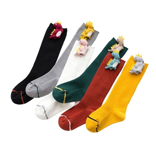 

baby girls cotton knee high girl casual children's boys cute cartoon socks for boy autumn winter style y201009, Pink;yellow