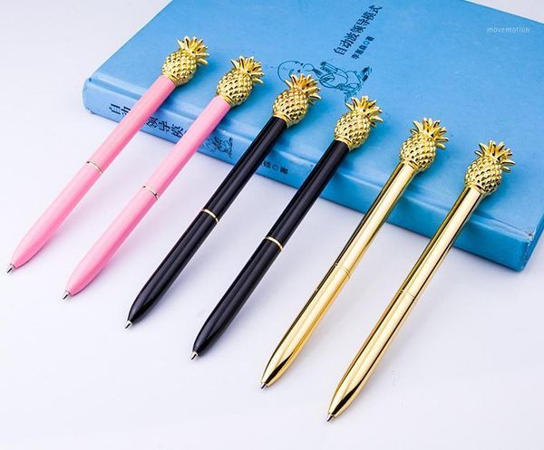 

new creative pineapple ballpoint pens metal pen fashion business office school wrinting pens gift 1mm stationery supplies1