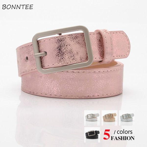 

belts women simple pink solid leather all-match new individual decorative buckle belt womens korean style harajuku trendy 105cm, Black;brown