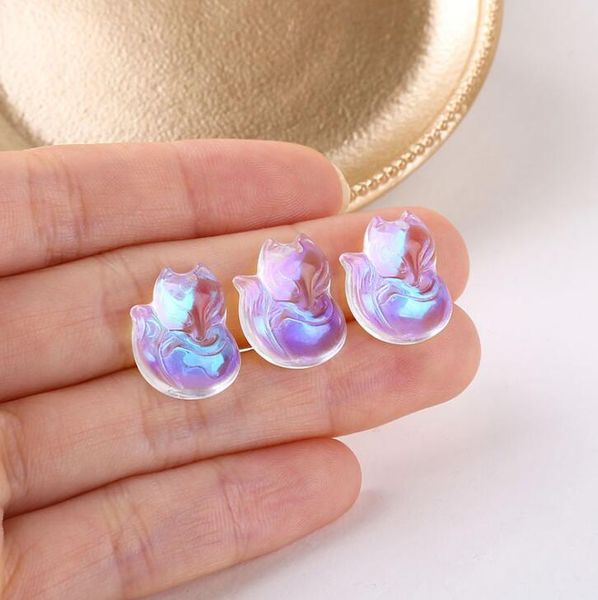 

10шт много 1418mm кристалл цветной глазурью cute charms мини fox подвеска для поделки ручной работы ожерелье материал ювелирных изделий аксе, Black