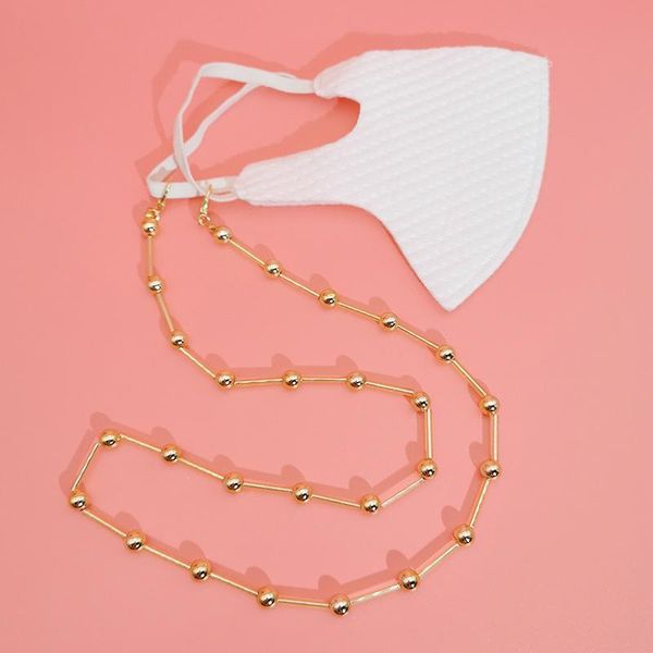 

2020 gold color beads mask chain holder fashion women simple casual sunglasses chain glasses accessories h bbysbo