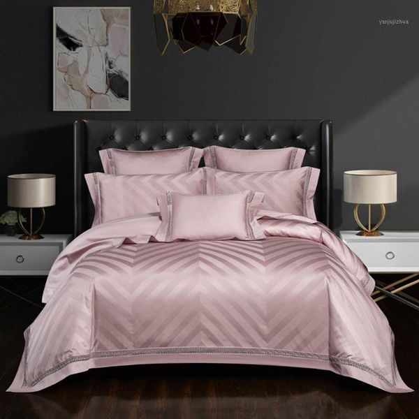 

papa&mima satin 100s egyptian cotton duvet cover set jacquard  king size linens1