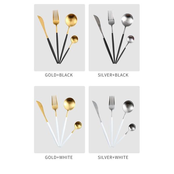 

kitchen dinnerware dinner set cutlery knives forks spoons wester stainless steel home party table jllxyh