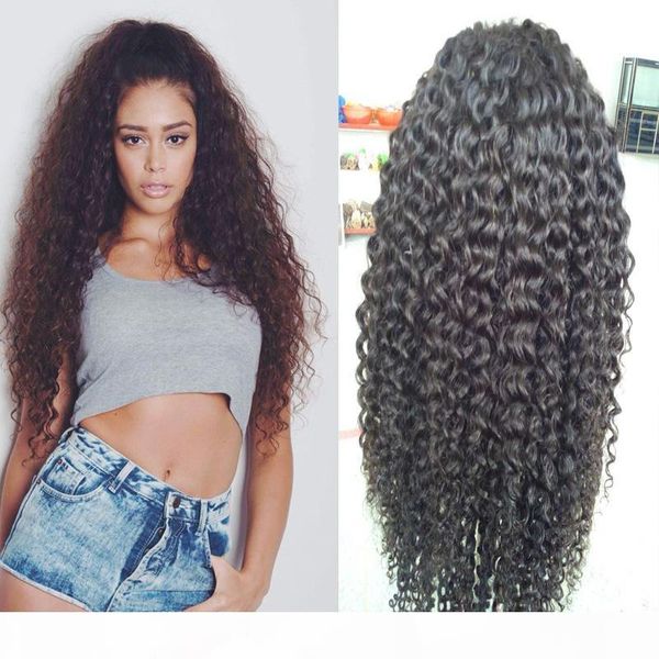 

full lace human hair wigs curly brazilian remy hair natural black pre plucked full lace wigs with baby hair, Black;brown