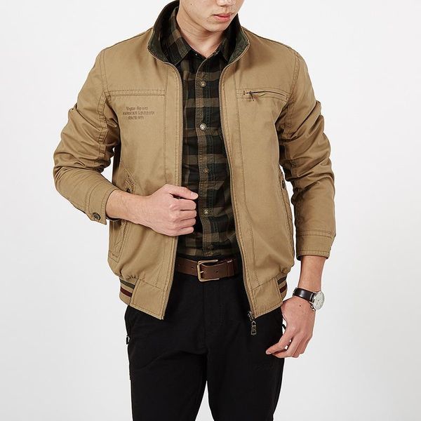 

spring men jacket double-sided wear jacket men coat male 100% cotton solid jaqueta masculina plus size -5xl1, Black;brown