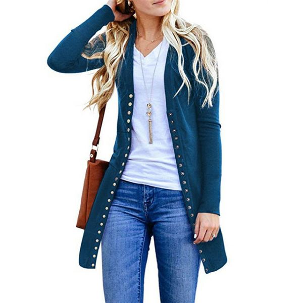 

knitted sleeve sweater for female women 2019 autumn new overcoat outwear coats long cardigan plus size