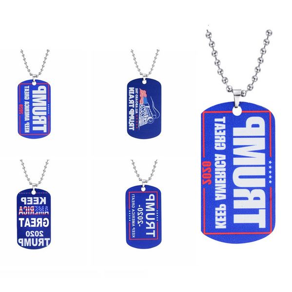 

donald 2020 necklace keep make america great stainless steel trump tag christmas festive party favor dhl