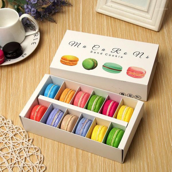 

6/12macarons rectangle chocolate big capacity small pastry macaron packaging box baking decoration gift box party supplies1