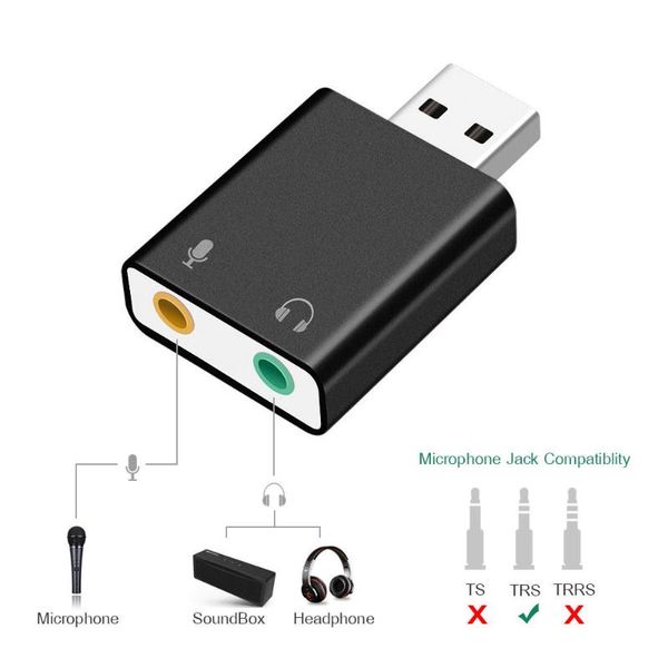 

sound cards for mac window computer android usb to jack 3.5mm 7.1 external card headphone audio adapter microphone