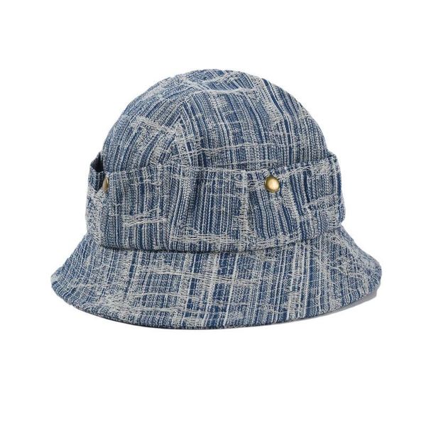 

wide brim hats 2021 foldable fisherman hat cotton linen bucket fashion bob caps hip hop gorros men women panama cap, Blue;gray