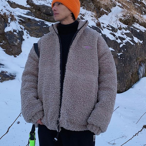 

2021 cotton man-quilted autumn new winter bushy lamb wool cotton-quilted male clothing vxnn, Black