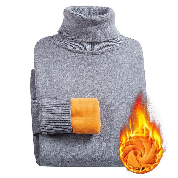 

men's sweaters 2021 winter super warm sweater turtleneck slim soft fleece pullover solid knitted plus gold velvet thickening men, White;black