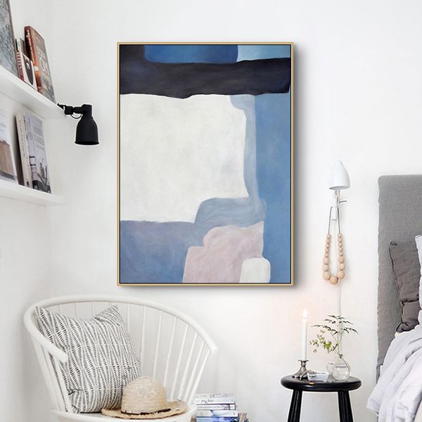 

nordic abstract blue texture wall art холст плакат и печать холст для гостиной морденом контракт home decor no frame