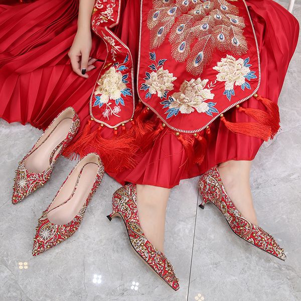 

2021 new xiu chinese-style floral-style low-cut cut satin quilt shoes pxnh, Black