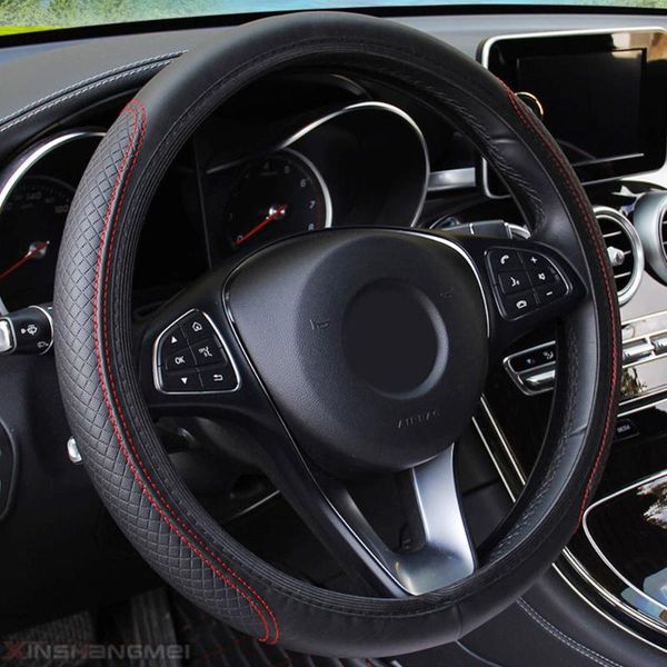 

car steering wheel cover skidproof auto steering- wheel cover anti-slip universal embossing leather car-styling