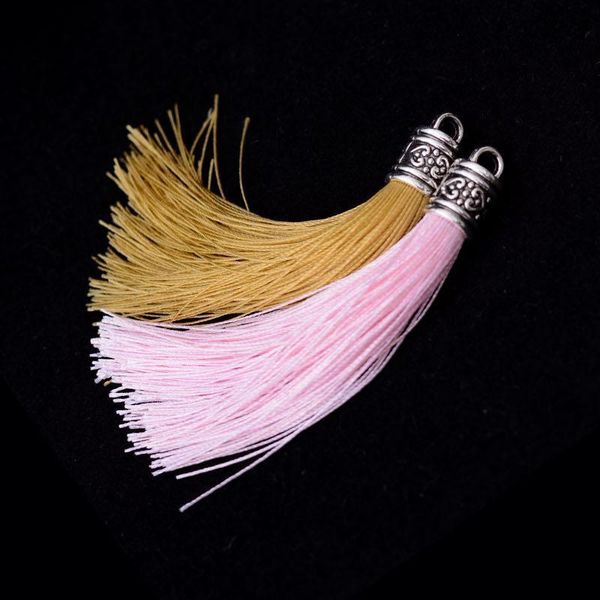 

10pc mini silver cap head tassel jewelry curtain garments decorative accessories key bag hand catenary pendant craft tassels diy h sqcfna