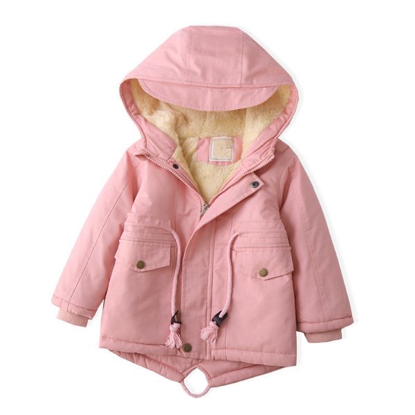 

children winter fleece outdoor jackets for boys girls hooded winter plus velvet thick coat girls autumn and winter cotton jacket 201109, Blue;gray