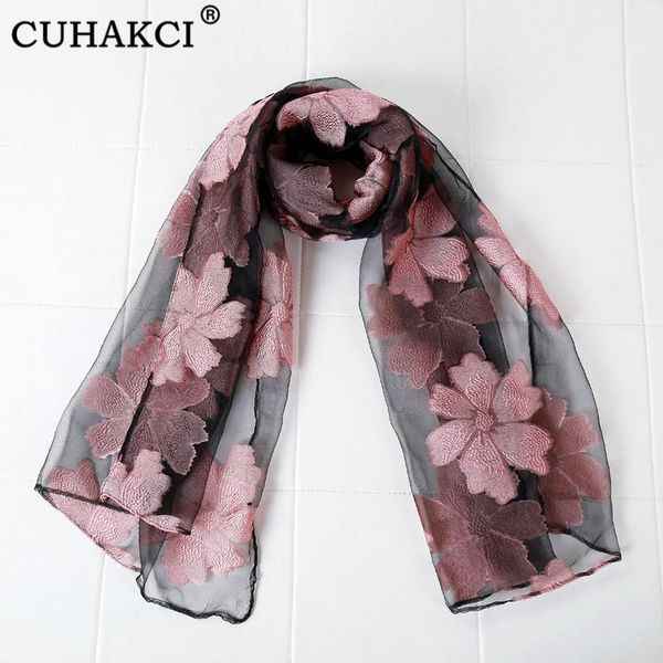 

cuhakci new wrap scarf bandana silk scarf women luxury hijab leaves long shawl yarn floral scarves fashion shawl, Blue;gray