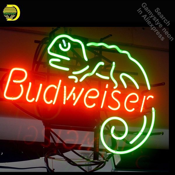 

budweise lizard неоновый знак lite handcrafted неоновые лампы уникальная стеклянная трубка iconic украсьте бар лампа легкие признаки dropshi