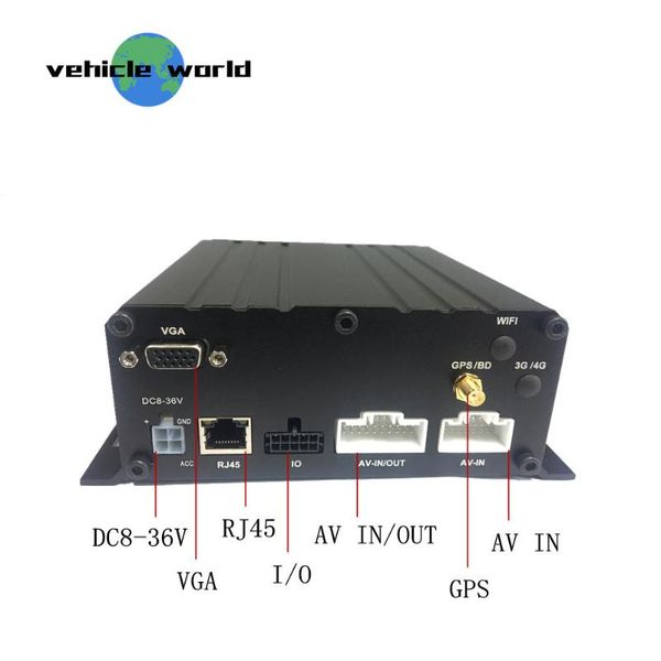 

kits vehicle car taxi trailer truck school bus 2.0mp ahd 1080p hdd sd card gps 6ch mobile dvr, Black;white