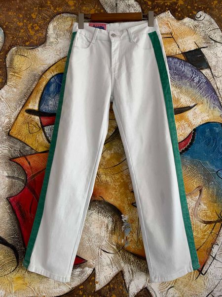 

milan runway jeans 2020 spring summer fashion print women's designer jeans brand same style jeans 0305-7, Blue