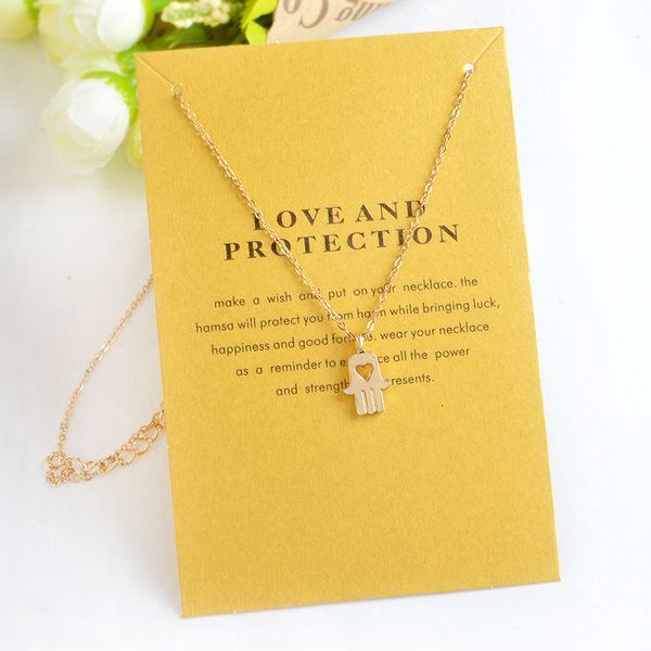 

factoryc2dcheart hand sign necklace gifts birthday pendant necklace message card for women girl