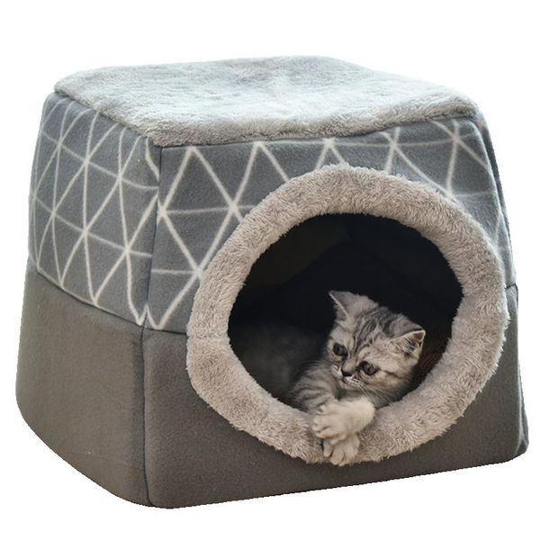 

cat villa dog sleeping house pet cave nest windbreak cushion cozy winter warm kitten cote mattress for small puppy kitty