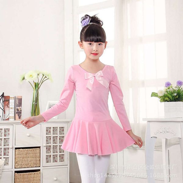 

dance ballet skirt children's girls' autumn long sve cotton body performance drs, Blue