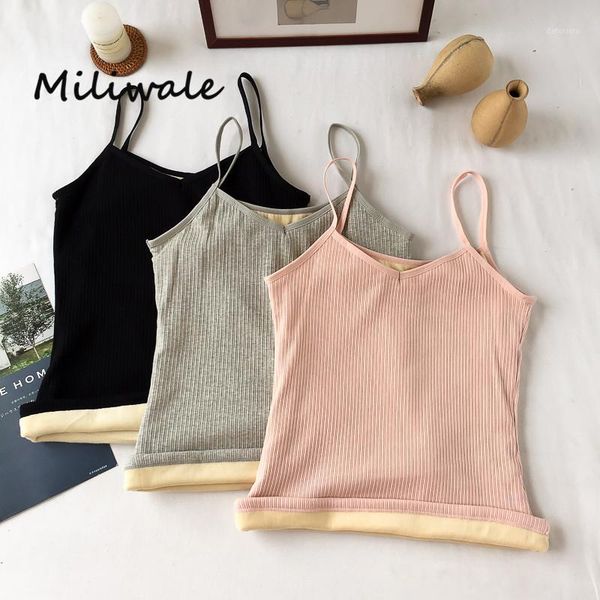 

new thicken velvet tank women winter warm slim vest striped female camisoles girl basic tank1, Black;white