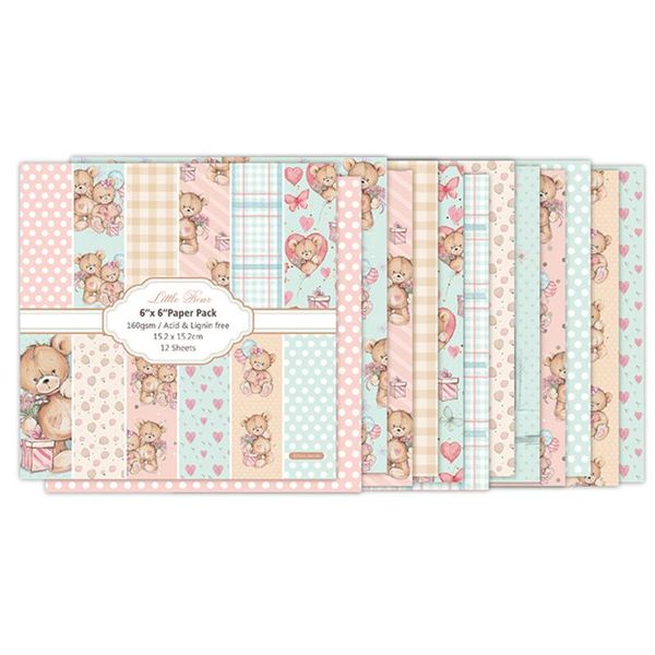 

24 sheets 6 inch little bear scrapbooking paper pads diy origami art craft p background paper