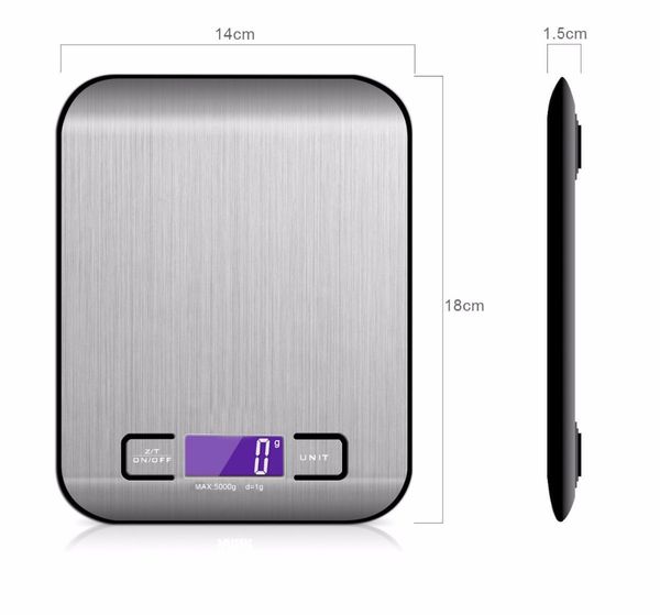 

stainless steel digital kitchen scales 1kg/5kg electronic precision food diet scale for cooking measurment kitchen accessories