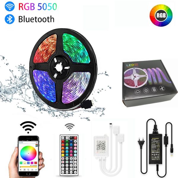 5M 10M HA CONDOTTO LA Luce di Striscia SMD 5050 Nastro Flessibile ha condotto le luci FAI DA TE Ha Condotto La Striscia di Luce RGB Nastro Diodo DC 12V Telefono app bluetooth