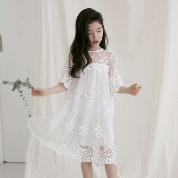

sve new children's short 2020 lace girls' drs summer ins princs skirt, Red;yellow