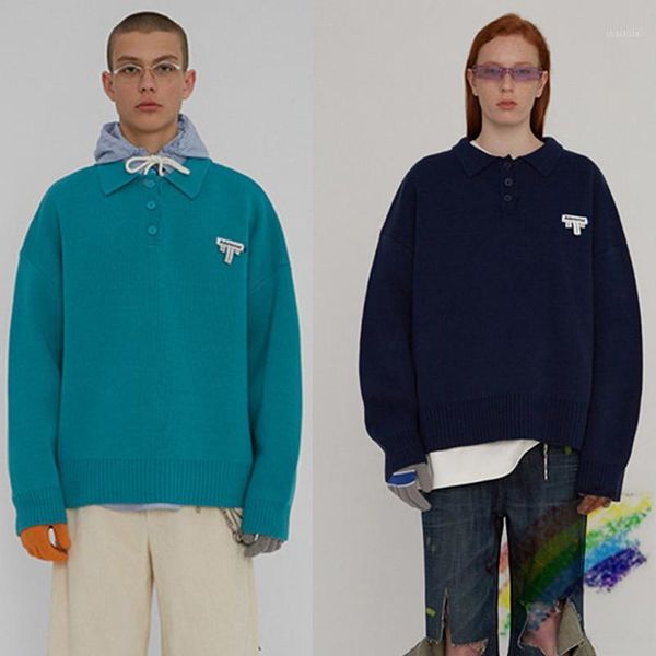 

truck logo adererror sweaters women men ader error knitted crewneck1, White;black