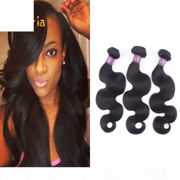 

body wave hair weaves natural black color human hair wefts 3 piece clip in hair extension body wave
