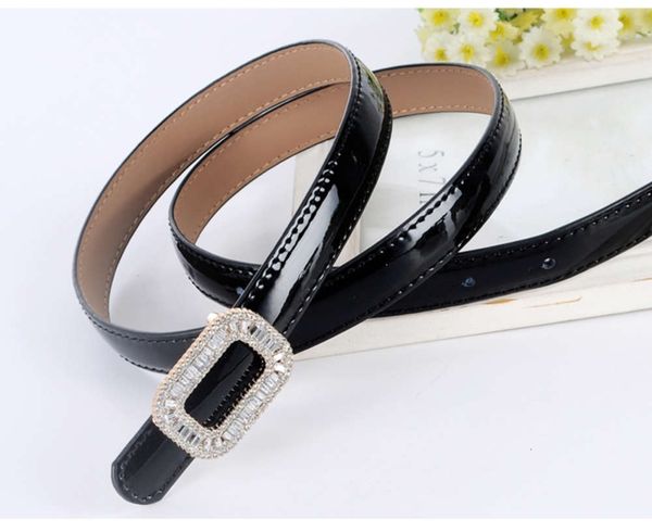 

fine decoration diamond small women's korean fashion simple 100 with dress real leather pants belt, Black;brown