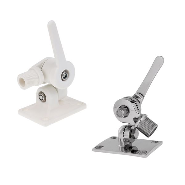 

2 pieces ratchet bracket antenna deck mount base adjustable marine boat