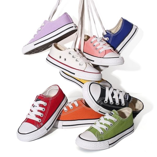 

new classic children canvas shoes girls boys kids sneakers fashion casual baby running shoes solid color child sport shoes 201201, Black