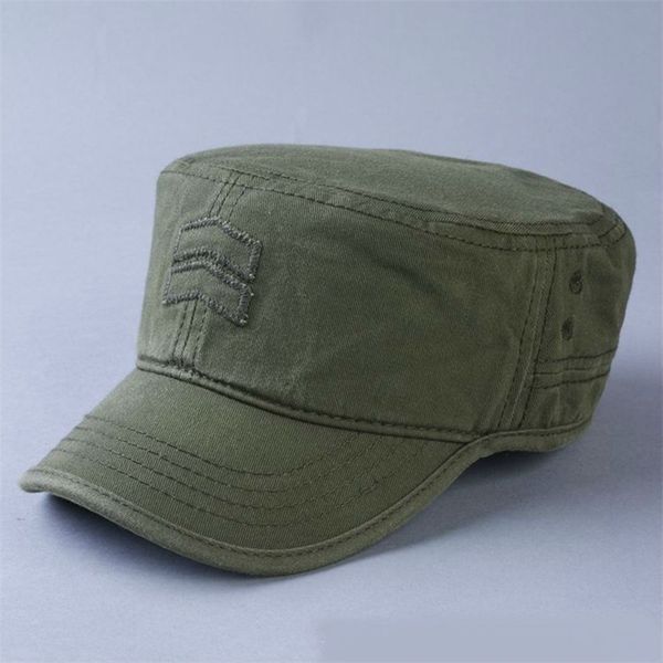 

cotton army hat man big head sun s male flat cap casual ed caps men plus size baseball 56-63cm 220225, Blue;gray