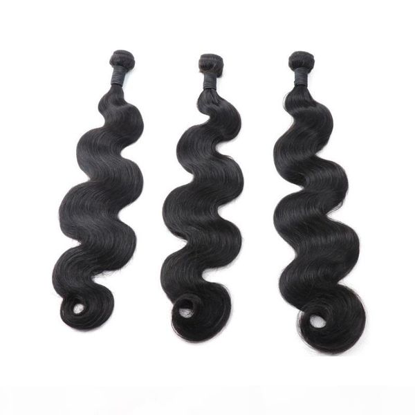 

make order super double drawn body wave unprocessed brazilian virgin remy human hair natural color cuticle aligned hair from one donor, Black